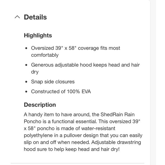 Target ShedRain Rain Poncho - Blue Outdoor Gear one size - Picture 4 of 4